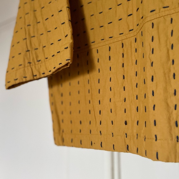 Mustard Yellow Quilted Women's 3/4 length Jacket - Picture 4 of 7